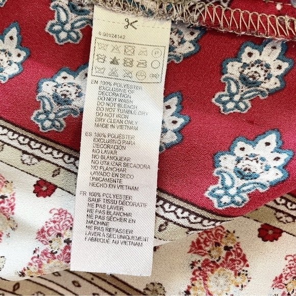 Forever 21 Boho Open Front Lightweight Red Tan Cardigan Cover Up Size Small - Picture 6 of 8